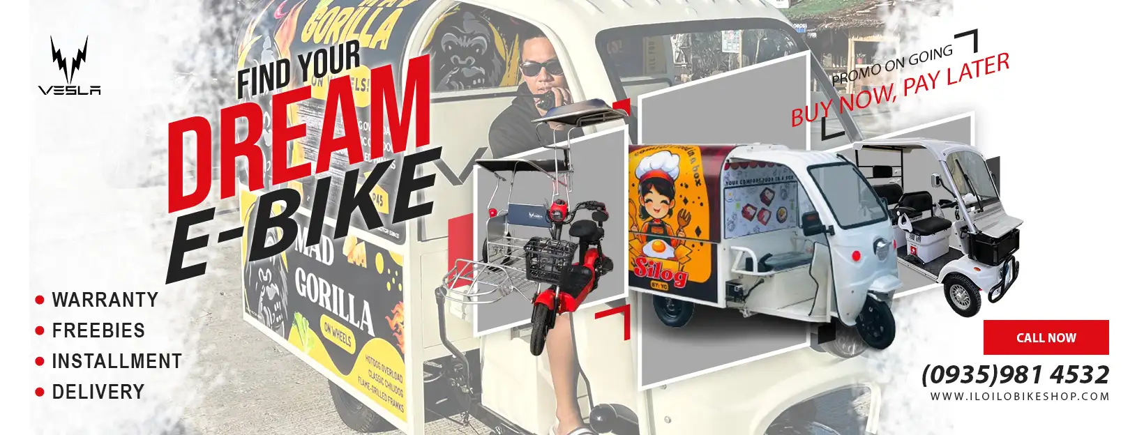 Vesla Motor E-Bike Shop  (E-Bikes and Food Cart) Banner
