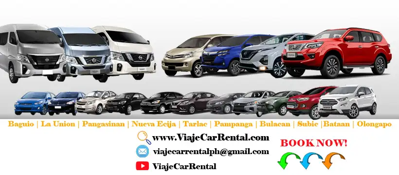 Viaje Car Rental Pangasinan and LU: We Deliver! Banner