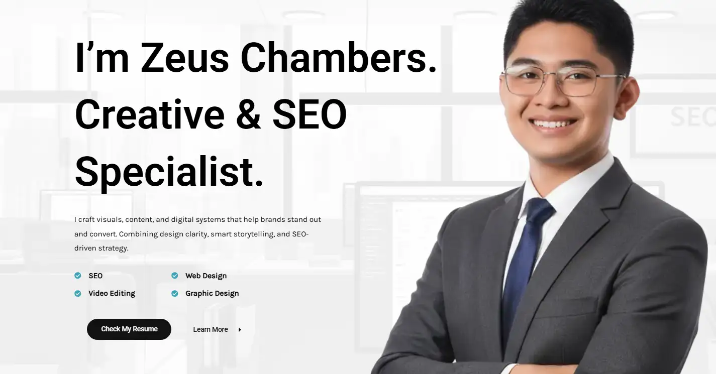 Zeus Chambers - SEO Specialist Banner