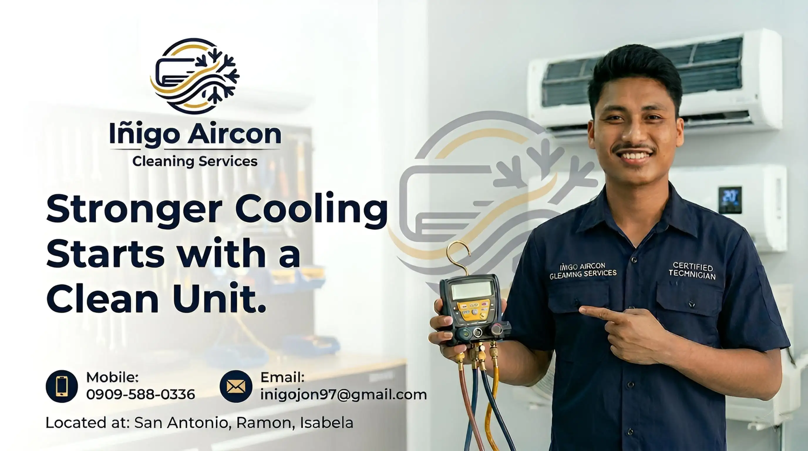 I&ntilde;igo Aircon Cleaning Services - Ramon, Isabela Banner